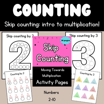Preview of Counting Worksheets! Skip counting: intro to multiplying!