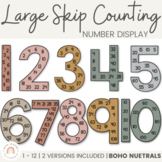 Skip Counting Large Numbers Multiples Display | NEUTRAL BOHO  | Classroom Decor
