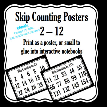 Preview of Skip Counting Multiples Posters 