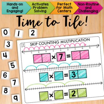 Preview of Skip Counting Multiplication Facts Math Center Math Tiles