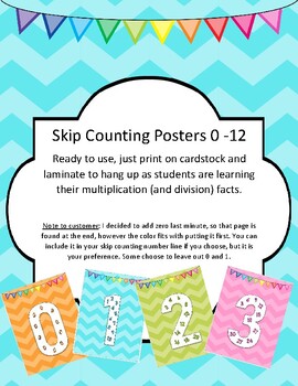 Preview of Skip Counting (Multiplication) Posters