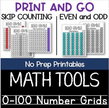 Preview of Math Tool Kit | Skip Counting Number Grids 0-100 | Number Grid | Hundred Chart
