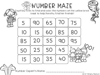 Skip Counting Number Mazes {Counting by 5s and 10s} by The Teaching Fox