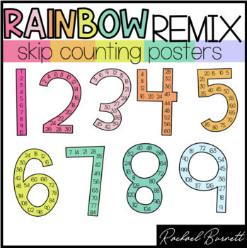 Preview of Skip Counting Numbers // Rainbow Remix Bundle