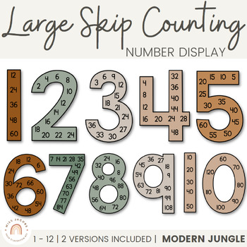 Preview of Skip Counting Posters | Modern Jungle  Math Classroom Decor