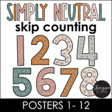 Skip Counting Posters - Neutral Boho - Multiples Posters