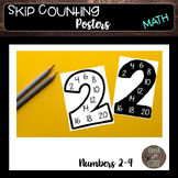 Skip Counting Posters Numbers 2-9 Black and White