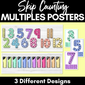 Preview of Skip Counting Posters - Rainbow Multiples