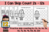 Skip Counting Practice Sheets 2s through 12s