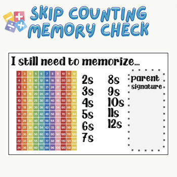 Preview of Skip Counting Practice- Take Home/ Parent Sheet