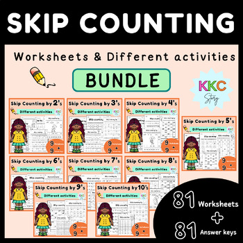 Preview of Skip Counting Practice Worksheets & Different Activities BUNDLE