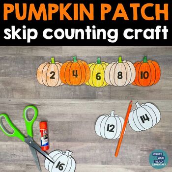 Preview of Skip Counting Pumpkin Patch Craft- Count by 2s, 5s, and 10s- Fall, Halloween 