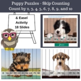 Skip Counting Puppy Puzzles, Count by 2, 3, 4, 5, 6, 7, 8,