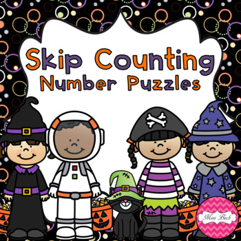 Preview of Skip Counting Puzzles- Halloween Theme