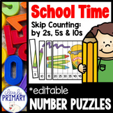 Skip Counting Number Order Puzzles, Counting by 2s, 5s & 1