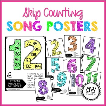 Preview of Skip Counting Song Posters