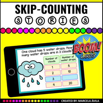 Preview of Skip Counting Stories Boom Cards™ Distance Learning Word Problems