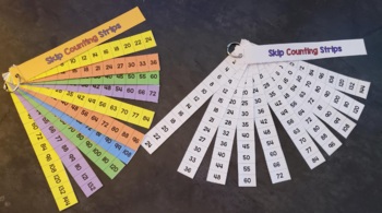 3s Math Center &10s 5s Skip Counting  2s 21 Laminated Activity Strips 