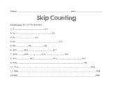 Skip Counting Worksheet