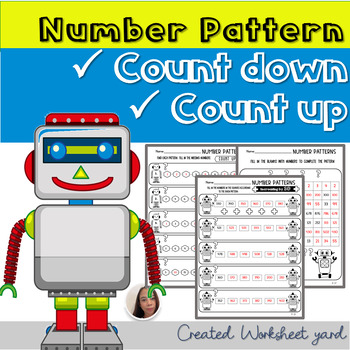 Preview of Skip Counting Worksheet, Number Patterns Count Up and Count Down, Find Number