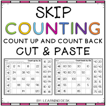 skip counting worksheets skip counting by 2 5 and 10 by learning desk