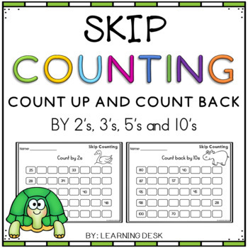 skip counting worksheets skip counting by 2 5 and 10 by learning desk