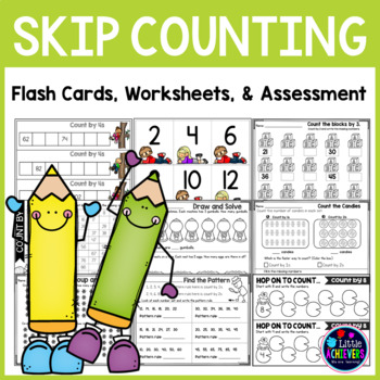 Preview of Skip Counting Worksheets and Math Center Activities by 2, 3, 5, 10 and more