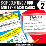Skip Counting and Odd Even Numbers Task Cards 2nd Grade Ma