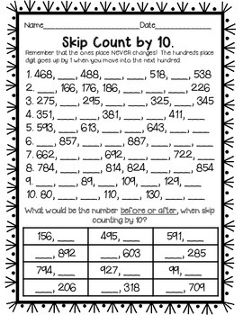 Skip Counting by 10 Within 1,000 by Emily Adelino | TpT