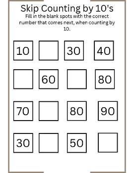 Skip Counting by 10  Learn and Solve Questions