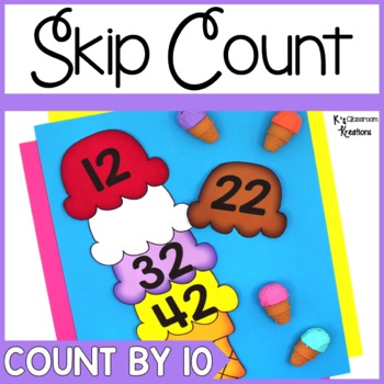 Preview of Skip Counting by 10's Math Center for 10 More 10 Less