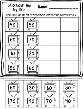 skip counting by 10s printables by klever kiddos tpt
