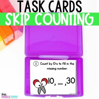 Preview of Skip Counting by 10s Task Cards and Worksheets, Skip Counting Games