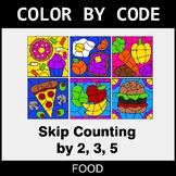 Skip Counting by 2, 3, 5 - Color by Code / Coloring Pages - Food
