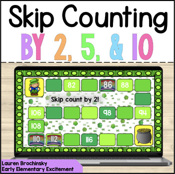 Preview of Skip Counting by 2, 5, & 10 St. Patrick's Day Activities; Digital Resource