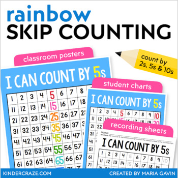 Preview of Skip Counting Worksheet Activities | Skip Count by 2, 5 and 10 Practice Posters