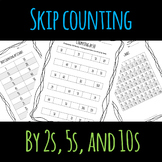 Skip Counting by 2, 5, and 10 Charts and Worksheets