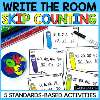 Preview of Skip Counting by 2, 5 and 10 - Skip Counting Task Cards - Count the Room - SCOOT