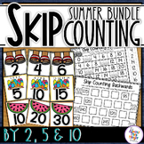 Skip Counting by 2, 5 and 10 - SUMMER number cards & works