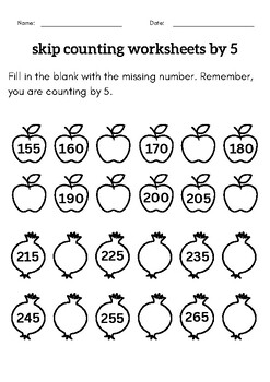 Skip Counting by 5 - kindergarten skip counting by 5 worksheets by Safe ...