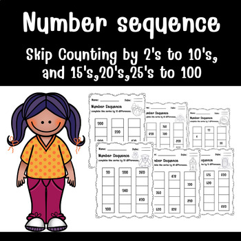 Preview of Skip Counting by 2's-10's and 15's,20's,25's to 100's/Christmas Number Sequence