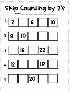 Preview of Skip Counting by 2's,5's and 10's