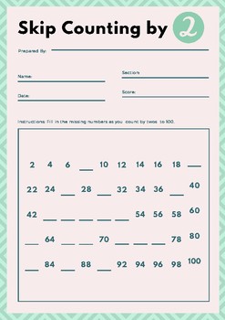 Skip Counting By S By Worksheets By Penny Tpt