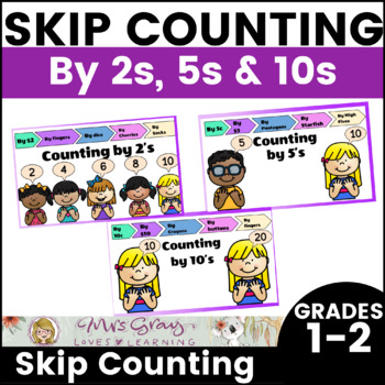 Preview of Skip Counting by 2s, 5s and 10s - Explicit Slideshow and Activities