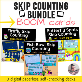 Preview of Skip Counting by 2s, 5s and 10s Digital Task Cards with Boom Cards BUNDLE