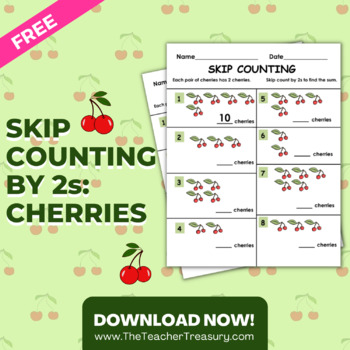 Skip Counting by 2s - Cherries (FREE) by The Teacher Treasury | TpT