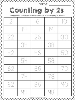 Skip Counting by 2 Worksheets Differentiated NO PREP by Curriculum Kingdom