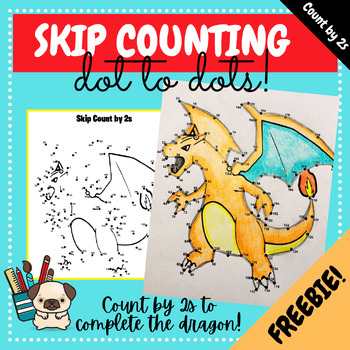 Preview of Skip Counting by 2s Dot to Dot Worksheet - Freebie - Gaming Dragon