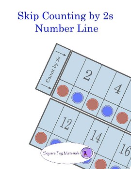 Preview of Skip Counting by 2s  - Number Line  for Visual and Kinesthetic Learners