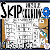 Skip Counting by 2s to 120 Monster worksheet activity pack